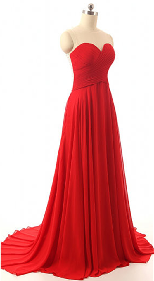 floor length red gown